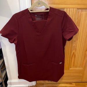 NWT Figs Burgundy Scrub Set